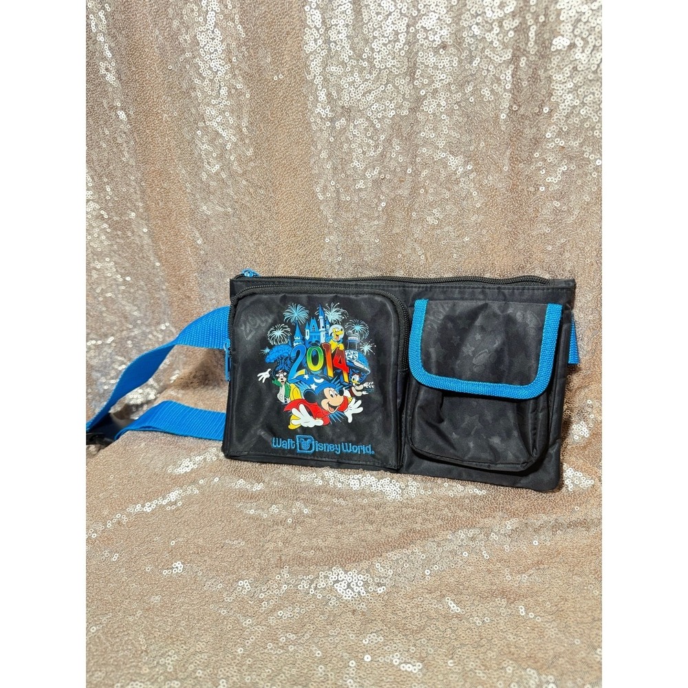 Disney Parks 2014 Walt Disney World Mickey Mouse Waist Bag Fanny Pack Black Blue
